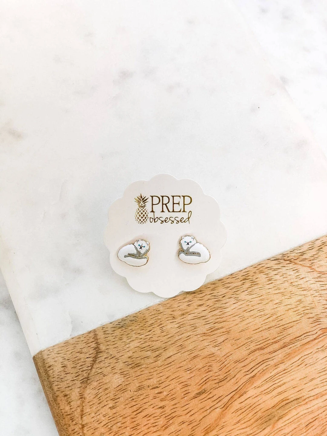 Prep Obsessed Wholesale Long Haired Cat Pet Enamel Stud Earrings Prep Obsessed Wholesale Long Haired Cat Pet Enamel Stud Earrings