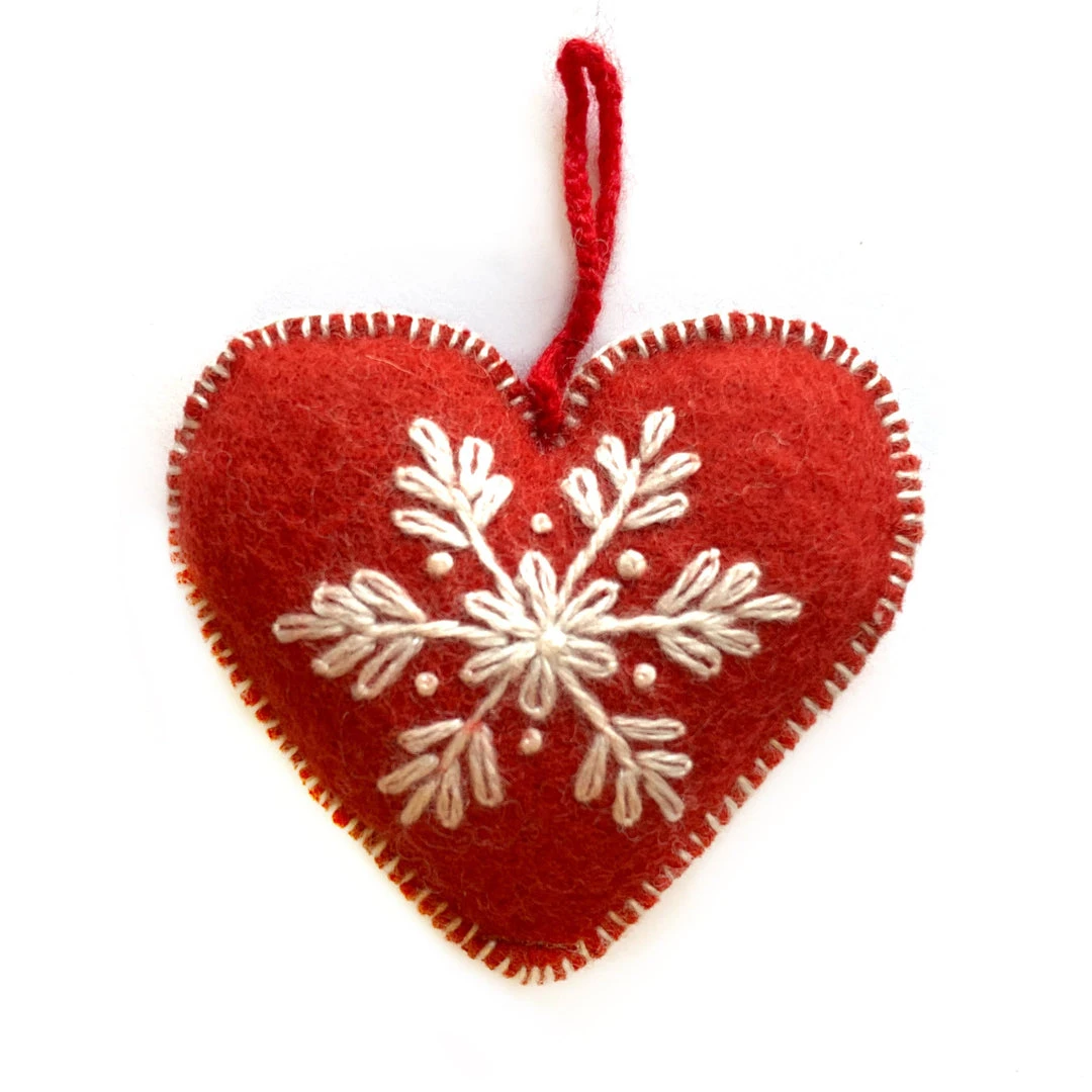 Ornaments 4 Orphans Heart Embroidered Wool Christmas Ornament Ornaments 4 Orphans Heart Embroidered Wool Christmas Ornament