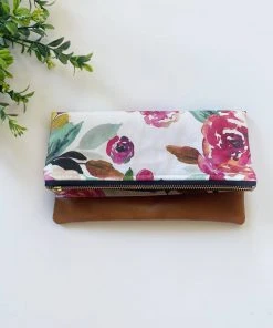 September Skye Bags & Accessories Clothing, Accessories & Mens Small Foldover Clutch In Indy Bloom Watercolor Floral
