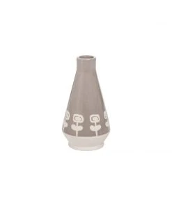 Foreside Home & Garden Dark Gray Floral Bud Vase