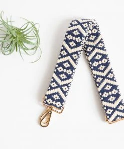 Funky Monkey Fashion Navy & Cream Geo Woven Shoulder Strap Clothing, Accessories & Mens