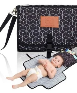 KeaBabies Ezee Diaper Mat (Black Geo) Baby & Pets