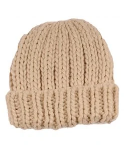 Jeanne Simmons Accessories Beige Kitted Beanie