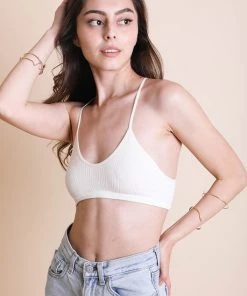 Leto Accessories Seamless Slash Racer Back Bralette