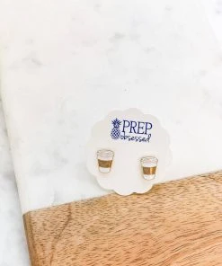 Prep Obsessed Wholesale Clothing, Accessories & Mens Coffee Cup Enamel Stud Earrings