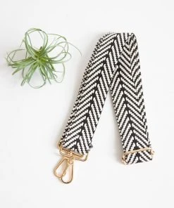 Funky Monkey Fashion Black & White Woven Zig Zag Shoulder Strap Clothing, Accessories & Mens