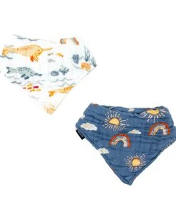 Bebe Au Lait Narwhal & Hello Sunshine Bandana Bib Set Hats And Scarves