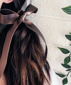 Suade Paniolo Brown Ribbon Hair Ties Clothing, Accessories & Mens
