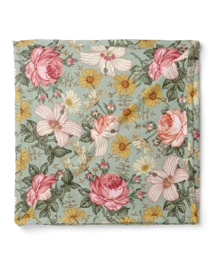 Mini Scout, LLC Sea Foam Garden Floral Swaddle