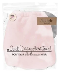 KITSCH Bath & Body Microfiber Hair Towel- Blush