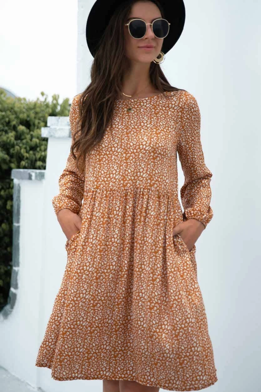 ESLEY Leopard Print Long Sleeves Woven Dress Clothing, Accessories & Mens ESLEY Leopard Print Long Sleeves Woven Dress Clothing, Accessories & Mens