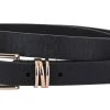 Most Wanted USA Clothing, Accessories & Mens Skinny Shimmer Leather Belt With Triple Holder Large