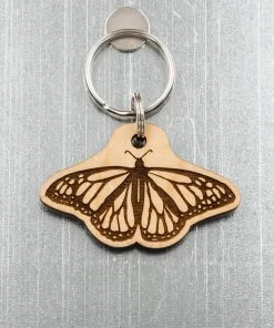 Steamer Lane Design Monarch Butterfly Wood Keychain
