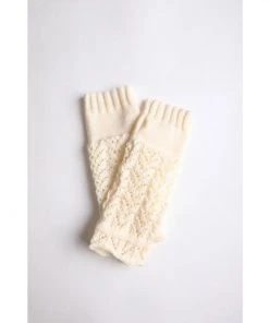 Leto Accessories Ivory Knitted Arm Warmers
