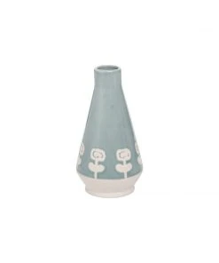 Foreside Home & Garden Blue Floral Bud Vase Vases