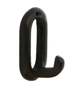 Homart Duncan Oval Hook, Cast Iron - Black Hardware